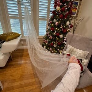 Absolutely Beautiful Catheral 110" Ivory with light silver sparkles Wedding Veil